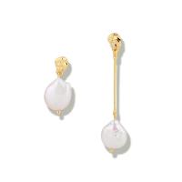 Asymmetric Earrings, Zinc Alloy, irregular, gold color plated, for woman, white 