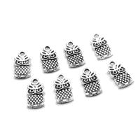 Zinc Alloy Animal Pendants, Owl, plated & DIY, metallic color plated, 14*6*1mm Approx 1mm 