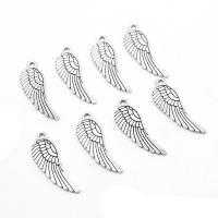 Wing Shaped Zinc Alloy Pendants, plated & DIY, metallic color plated, 27*6*1mm Approx 1mm 