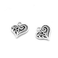 Zinc Alloy Heart Pendants, plated & DIY, metallic color plated, 11*10*1mm Approx 1mm 