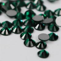 Cabujón de cristal facetado, Vidrio, Bricolaje & facetas, verde oscuro, Vendido por Bolsa