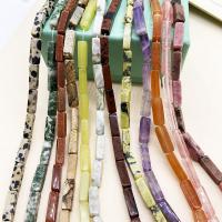 Mixed Gemstone Beads, Natural Stone, Rectangle, DIY 