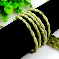 Gefärbte Jade Perlen, poliert, DIY, grün, 5x12mm, verkauft von Strang