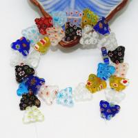 Millefiori Slice Lampwork Beads, Butterfly, handmade, DIY, mixed colors 
