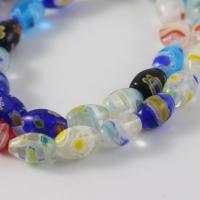 Millefiori Slice Lampwork Beads, Drum, DIY blue 