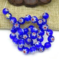 Refined Lampwork Beads, Round, plated, DIY blue 