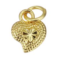 Brass Heart Pendants, gold color plated Approx 3.5mm 