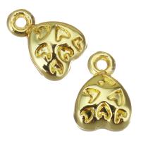 Brass Heart Pendants, gold color plated Approx 1mm,2mm 