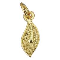 Brass Leaf Pendants, gold color plated Approx 3.5mm 