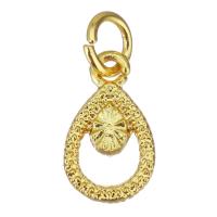 Brass Jewelry Pendants, Teardrop, gold color plated, hollow Approx 3.5mm 