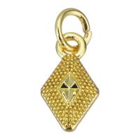 Brass Jewelry Pendants, Rhombus, gold color plated Approx 3.5mm 