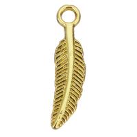 Brass Jewelry Pendants, Feather, gold color plated Approx 2mm 