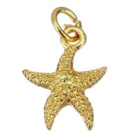 Brass Jewelry Pendants, Starfish, gold color plated Approx 3.5mm 