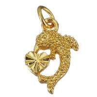 Brass Jewelry Pendants, Dolphin, gold color plated Approx 3.5mm 