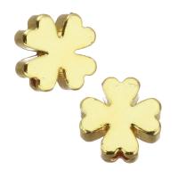 Zinc Alloy Jewelry Beads, Four Leaf Clover, gold color plated Approx 1.5mm 