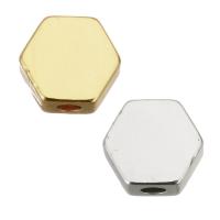 Zinc Alloy Jewelry Beads, Hexagon, plated Approx 1.5mm 