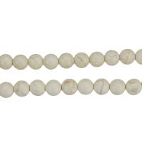 Synthetische Türkis Perlen, rund, weiß, 10mm, Länge:ca. 14.5 ZollInch, ca. 40PCs/Strang, verkauft von Strang