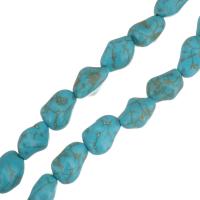 Synthetische Türkis Perlen, Klumpen, verschiedene Größen vorhanden, blau, Länge:ca. 16 ZollInch, verkauft von Strang