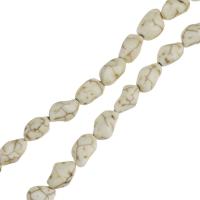 Synthetische Türkis Perlen, Klumpen, verschiedene Größen vorhanden, weiß, Bohrung:ca. 1.5mm, Länge:ca. 15.5 ZollInch, verkauft von Strang
