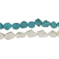 Synthetische Türkis Perlen, Klumpen, keine, 13x18mm, Bohrung:ca. 1.5mm, verkauft von Strang