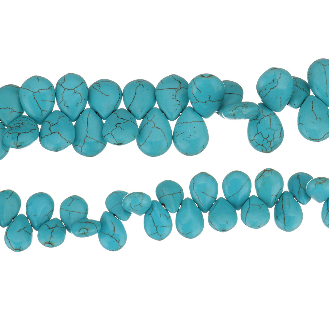 Perles en Turquoise synthétiques, larme, normes différentes pour le choix, bleu, Trou:Environ 1.5mm, Longueur:Environ 16 pouce, Vendu par brin
