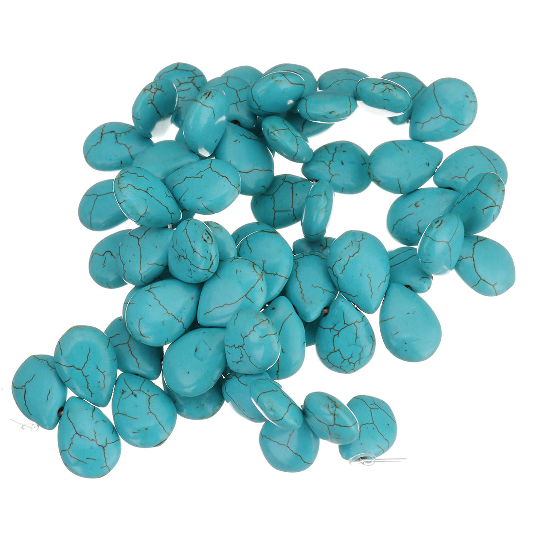 Perles en Turquoise synthétiques, larme, normes différentes pour le choix, bleu, Trou:Environ 1.5mm, Longueur:Environ 16 pouce, Vendu par brin