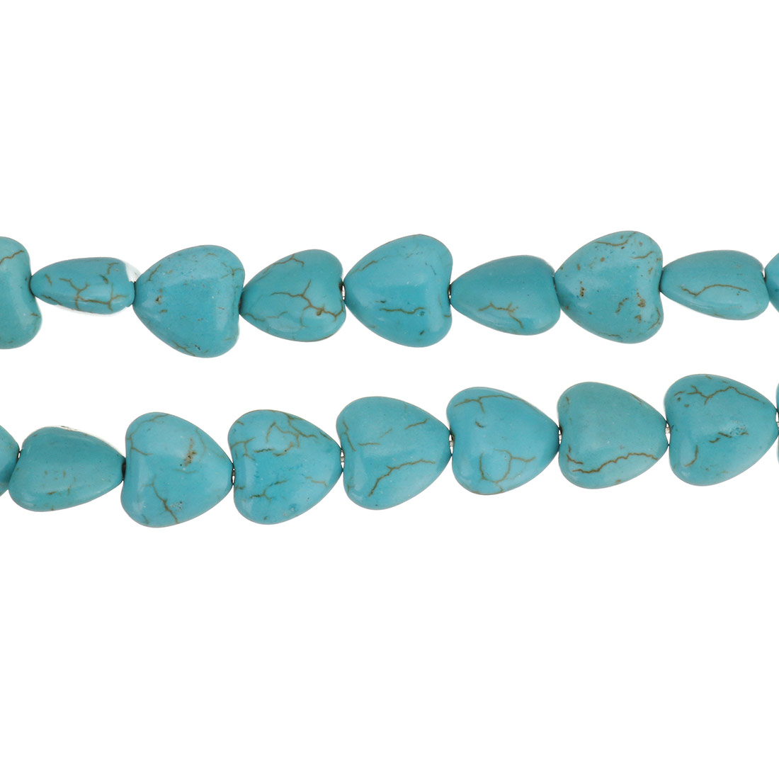Synthetische Türkis Perlen, Herz, verschiedene Größen vorhanden, blau, Bohrung:ca. 1.5mm, Länge:ca. 16 ZollInch, verkauft von Strang