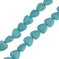 Synthetische Türkis Perlen, Herz, verschiedene Größen vorhanden, blau, Bohrung:ca. 1.5mm, Länge:ca. 16 ZollInch, verkauft von Strang