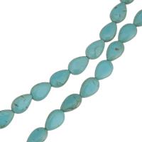 Синтетическая бирюза, Каплевидная форма, голубой отверстие:Приблизительно 1.5mm, длина:Приблизительно 16 дюймовый, продается Strand