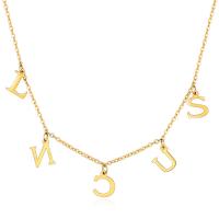 Stainless Steel Jewelry Necklace, Alphabet Letter, fashion jewelry & for woman 550mm .65 Inch 