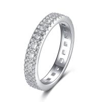 Rhinestone Brass Finger Ring, fashion jewelry & with rhinestone, silver color 
