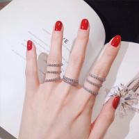 Rhinestone Brass Finger Ring, fashion jewelry & with rhinestone 