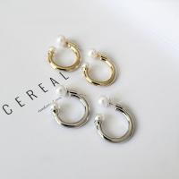 Zinc Alloy Drop Earring, with Plastic Pearl, plated, for woman 