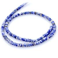 Blue Speckle Stone Beads, Abacus, polished, DIY, blue 