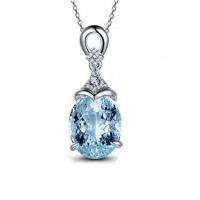 Цинкового сплава кубический цирконий ожерелье, цинковый сплав, с кубический цирконий, ювелирные изделия моды, светло-синий, 45+5cm, продается Strand