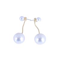 Kunststoff Perle Zink Legierung Ohrring, Zinklegierung, mit Kunststoff Perlen, Modeschmuck, weiß, 5.7x1.5cm, verkauft von Paar