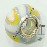 Porcelaine, European Perles , porcelaine, rondelle, noyau double en argent sans filetage & strie Environ 4.5mm, Vendu par PC