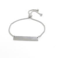 Stainless Steel Charm Bracelet, fashion jewelry, silver color, 2mmX6mmX35mm 