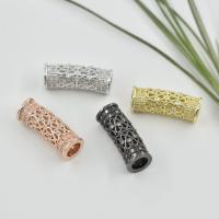 Messing gebogene Rohr Perlen, DIY & Micro pave Zirkonia, keine, 9.5x25mm, verkauft von PC