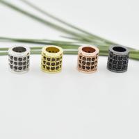 Perles grand trou en laiton, Placage, DIY & pavé de micro zircon, plus de couleurs à choisir Vendu par PC