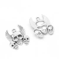 Zinc Alloy Skull Pendants, plated & DIY, metallic color plated, 33*26*5mm Approx 3mm 