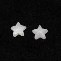 Jade Burma Bead, Star, polished, DIY, white, 11*4mm 