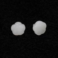Perle de jade de Birmanie, Bon, poli, DIY, blanc, 8*9mm Vendu par sac