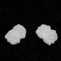 Jade Burma Bead, Flower, polished, DIY, white, 10*14mm 