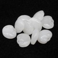 Jade Burma Bead, polished, DIY, white, 11*14mm 