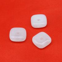 Jade Burma Bead,  Square, polished, DIY, white, 10*5mm 