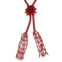 Collar de cadena suéter de Coral, Coral natural, para mujer, naranja rojizo, 42mm,8mm, longitud:aproximado 24 Inch, Vendido por Sarta