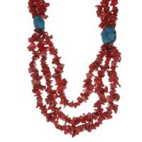 Коралловый свитер цепи ожерелье, Натуральный коралл, красно-оранжевый, 2-8x7-15x2-8mm, длина:Приблизительно 32 дюймовый, продается Strand