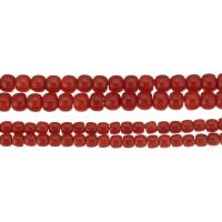 Natürliche Korallen Perlen, rund, verschiedene Größen vorhanden, rote Orange, Bohrung:ca. 1mm, Länge:ca. 15.5 ZollInch, verkauft von Strang