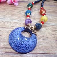 Fashion Sweater Chain Necklace, Resin, with Zinc Alloy, for woman, blue Approx 29.92 Inch 